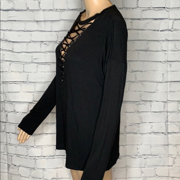 🌸NWT EXPRESS BLACK LONG SLEEVE BLOUSE - Picture 6 of 10